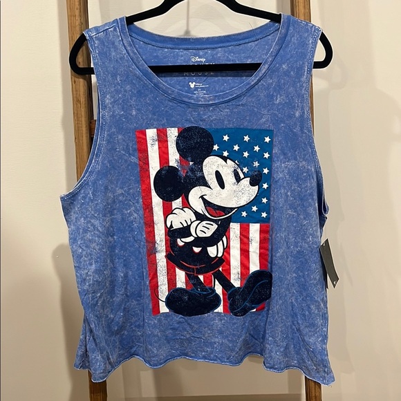 Disney Distressed Blue Mickey Mouse Tank - Picture 1 of 4